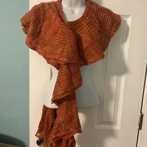 LOFT Warm Orange Knit Scarf